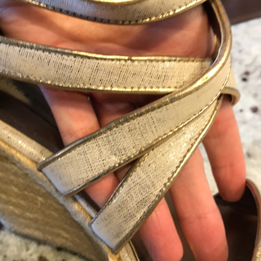 Cynthia Vincent Gold Wedges - Picture 3 of 3